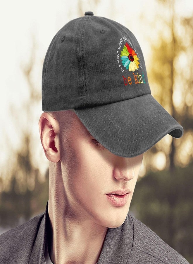 ODCRAT Be Kind Hat in A World Where You Can Be Anything Be Kind Dad Hat for Women Graphic Dad Hat Adjustable - Image 4